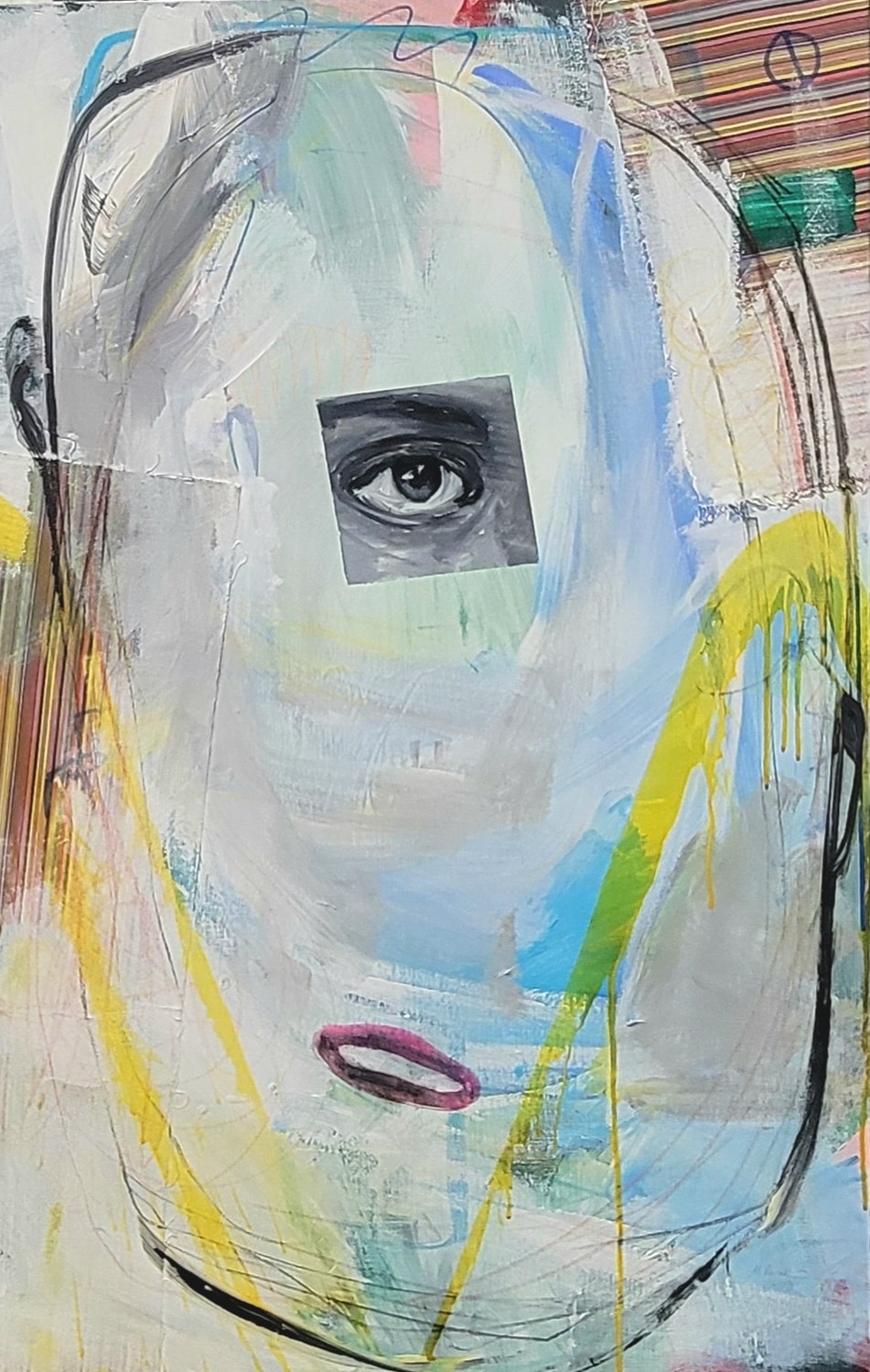 title: mind block
 size: 110x70cm
 medium: mixed media on linen
 year: 2021
 price: 3000 PLN